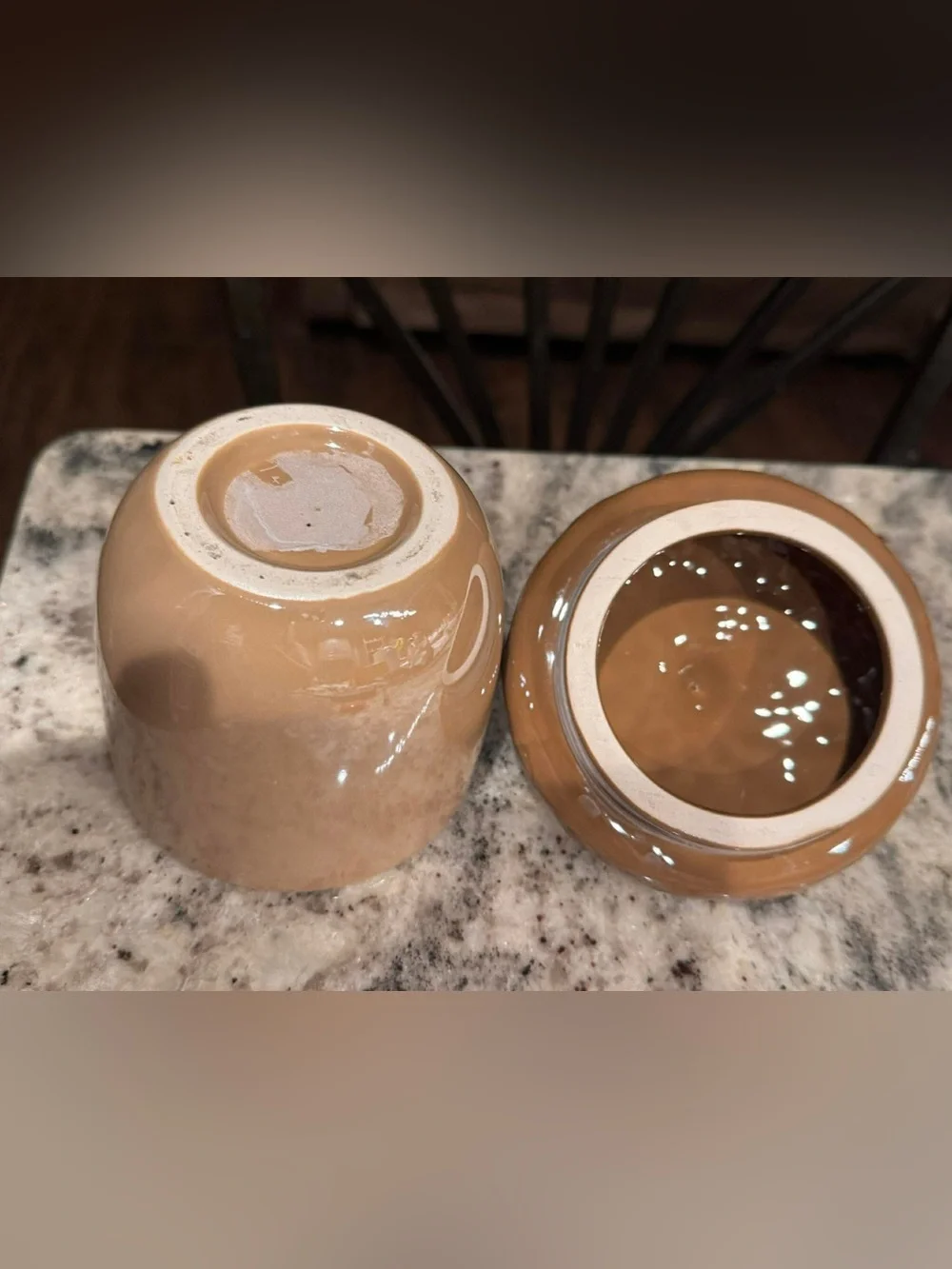 Ceramic Acorn candle holder with lid